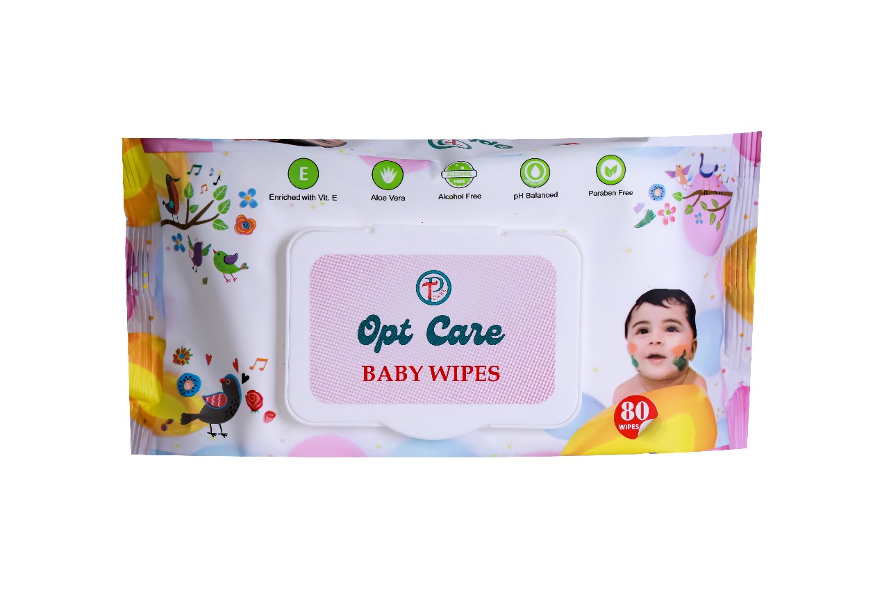 OptCare Baby Wipes – Pack of 1 ( Each Pack contains 80 pieces ) xtra Thick & Moist Wet Wipes for Baby’s | Prevents Rashes & Redness with Goodness of Aloe Vera, Vitamin E & Paraben Free - Image 4